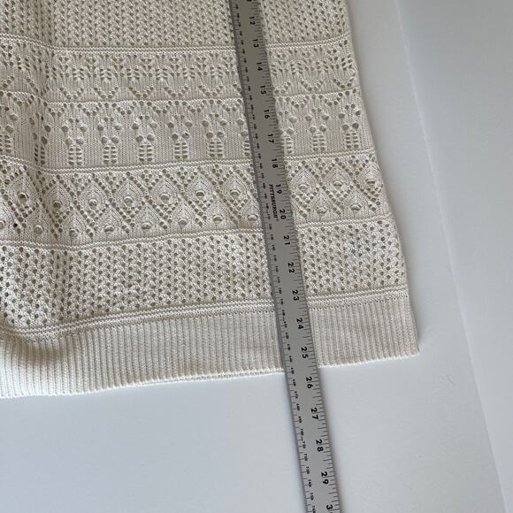 Cyrus Cream Crochet Knit Sweater Pullover Long Sleeve Size M Boho - Picture 7 of 7